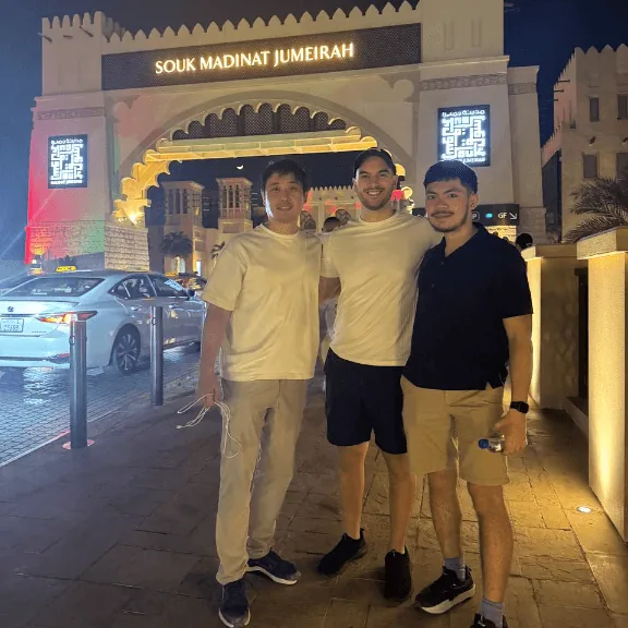 Convoy team members outside Souk Madinat Jumeirah in Dubai